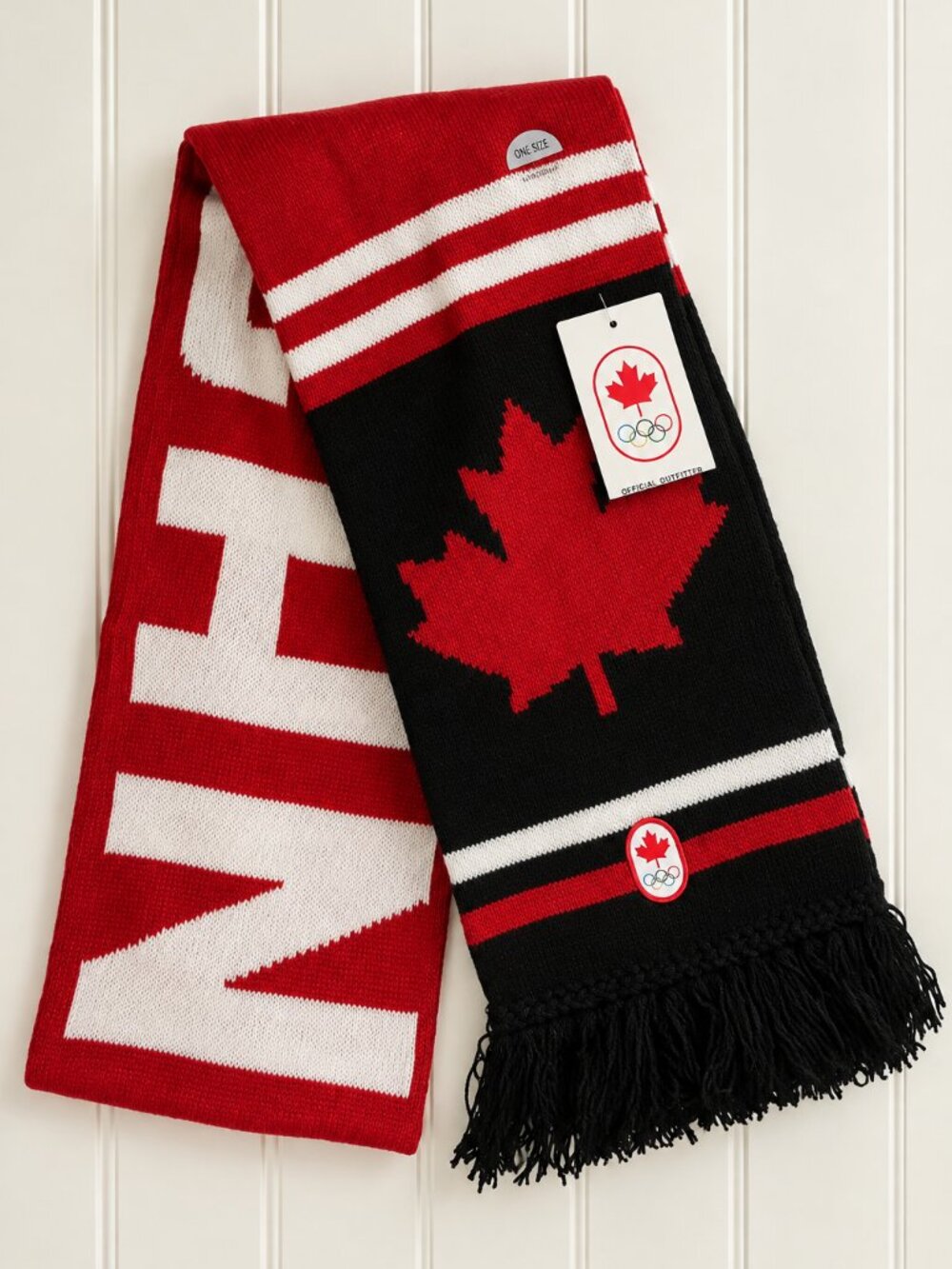 Hudson's Bay HBC Canada 2018 Olympics Winter Scarf Red White Sporty Athletic NEW